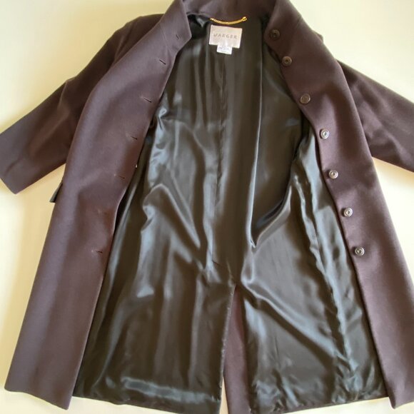 Jaeger Wool Cashmere Angora Overcoat Great Britain Sz12 - Picture 9 of 14